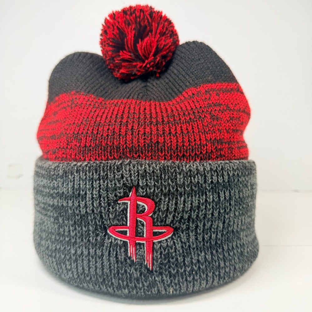 NBA Houston Rockets Static Cuff Knit Pom Beanie Hat 47 Brand Unisex OSF
